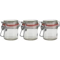 3x Mini weckpotten/inmaakpotten 100 ml met beugelsluiting