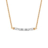 CO88 Collection Serenity 8CN 26102 Stalen Collier met Beads - Howliet 5 mm - Lengte 40 + 5 cm - Goudkleurig / Wit / Grijs