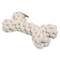 D&D Home, Speelgoed voor honden, Dente Rope Toy S, 19 cm, beige, speelgoed, 100% katoen, draagt bij aan gezonde tanden en tandvlees, ideaal voor het trekken, speeltouw in botvorm
