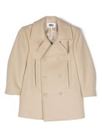 MM6 Maison Margiela Kids manteau à boutonnière croisée - Tons neutres