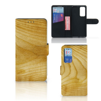 Huawei P40 Book Style Case Licht Hout - thumbnail