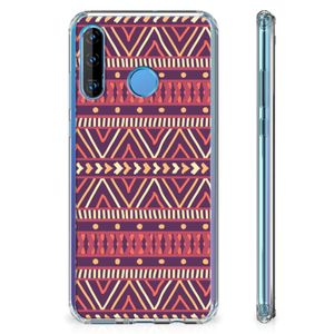 Huawei P30 Lite Doorzichtige Silicone Hoesje Aztec Paars