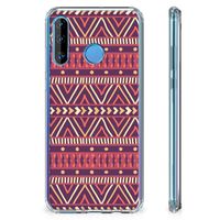 Huawei P30 Lite Doorzichtige Silicone Hoesje Aztec Paars