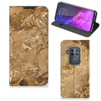 Motorola One Zoom Standcase Marmer Creme - thumbnail