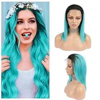 Echt haar 4x13 Sluiting Pruik Middelste stuk Gratis deel Braziliaans haar Recht Groen Pruik 150% Haardichtheid met babyhaar lijmloze Pre-geplukt Voor Dames Kort Kanten pruiken van echt mensenhaar Lightinthebox