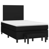 vidaXL Boxspring met matras stof zwart 120x190 cm, pocketveringbed, slaapmeubel, boxspring bed, bed, boxspringbed, eenpersoonsbed, bed met matras