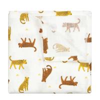 HEMA hydrofieldoek 110x110 cm wit/okergeel