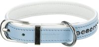 TRIXIE HALSBAND HOND ACTIVE COMFORT MET STRASS STEEN LEER LICHTBLAUW 20-24X1,2 CM - thumbnail