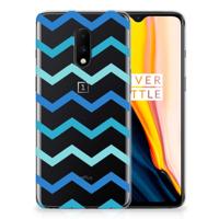 OnePlus 7 TPU bumper Zigzag Blauw