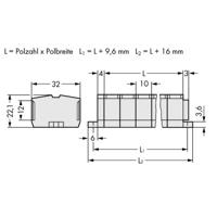 WAGO 264-236 Klemstrook 10 mm Spanveer Toewijzing: L Grijs 50 stuk(s) - thumbnail