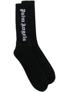 Palm Angels chaussettes à logo en intarsia - Noir