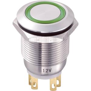 TRU COMPONENTS TC-8904664 Vandalismebestendige drukschakelaar 250 V/AC 5 A 1x uit/(aan) Moment Groen IP65 1 stuk(s)