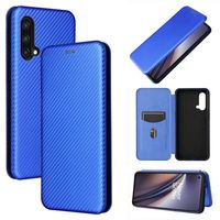 OnePlus Nord CE 5G Flip Case - Koolstofvezel - Blauw - thumbnail