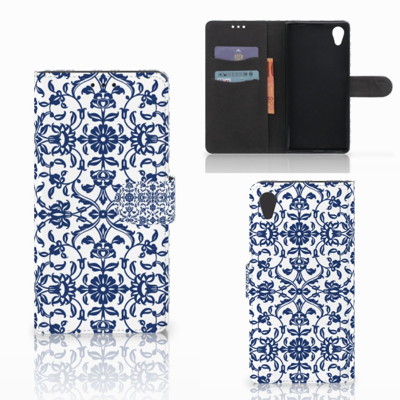 Sony Xperia XA1 Plus Hoesje Flower Blue