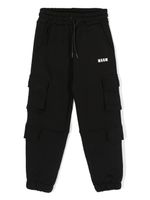 MSGM Kids pantalon de jogging en coton à logo imprimé - Noir