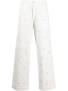 Emporio Armani jean à effet taches de peinture - Blanc