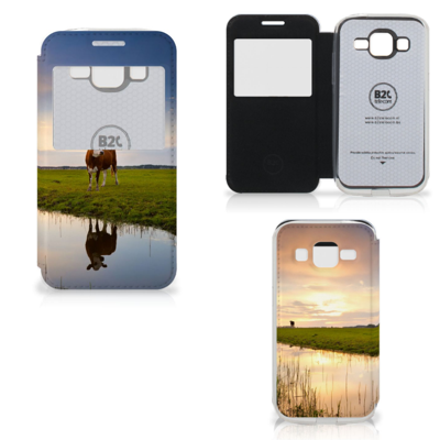 Samsung Galaxy Core Prime Telefoonhoesje met Pasjes Koe Samsung Galaxy Core Prime Telefoonhoesje met Pasjes Koe