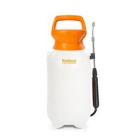 Toolland Drukspuit, elektrisch, herlaadbare batterij, telescopische lans, regelbare sproeikop, schouderriem, 8 liter, wit/oranje/zwart