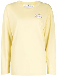 Off-White sweat en coton biologique à motif Flower Arrow - Jaune