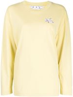 Off-White sweat en coton biologique à motif Flower Arrow - Jaune