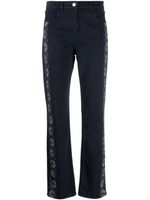 ETRO jean droit bandes fleuries - Bleu