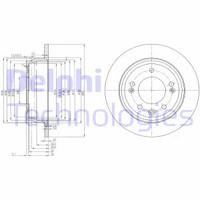 Remschijf DELPHI, Remschijftype: Massief, u.a. fÃ¼r KIA, Hyundai