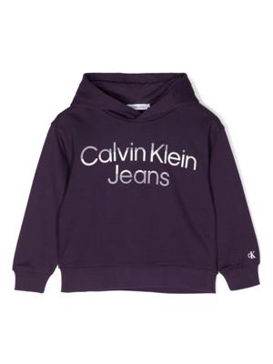 Calvin Klein Kids Hoodie met logoprint - Paars