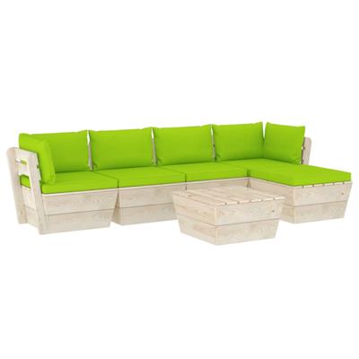 vidaXL 6-delige Loungeset met kussens pallet vurenhout vidaXL 6-delige Loungeset met kussens pallet vurenhout