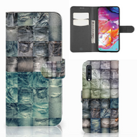 Wallet Case met Pasjes Samsung Galaxy A70 Spijkerbroeken - thumbnail