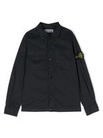 Stone Island Junior chemise en coton à patch logo - Bleu - thumbnail