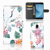 Samsung Galaxy J5 2017 Telefoonhoesje met Pasjes Bird Flowers