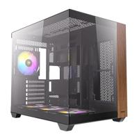 Kast+Midden+Toren+ATX+Antec+CX800+Wood+RGB+met+panelen+vitr%C3%A9s+%28Zwart%29