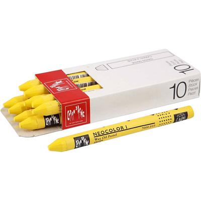 Caran D'ache Waskrijt Geel 10 Cm 10 Stuks