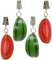 Decoris tafelkleedgewicht polyresin watermeloen 5x3x3cm groen, rood