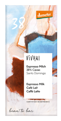 Vivani Espresso Milk 38% Cacao Chocolade Vivani Espresso Milk 38% Cacao Chocolade