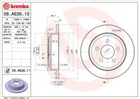 Remschijf BREMBO, Remschijftype: Massief, u.a. für Jeep