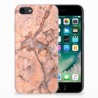 iPhone SE 2022 | SE 2020 | 8 | 7 TPU Siliconen Hoesje Marmer Oranje