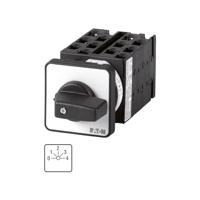 Eaton T0-6-8282/E trapschakelaar, contacten 12, 20 A, weergaveplaat 0-4, 45°, 4 standen, 45°, inbouwmontage, 4,8 cm x 4,8 cm x 12,4 cm