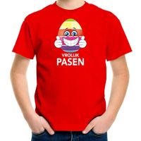 Paasei met duimen omhoog vrolijk Pasen t-shirt rood voor kinderen - Paas kleding / outfit - thumbnail