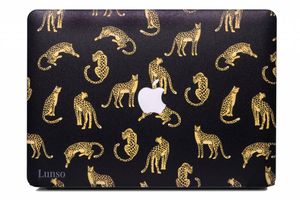 Lunso MacBook Air 13 inch (2018-2019) cover hoes - case - Leopard Black