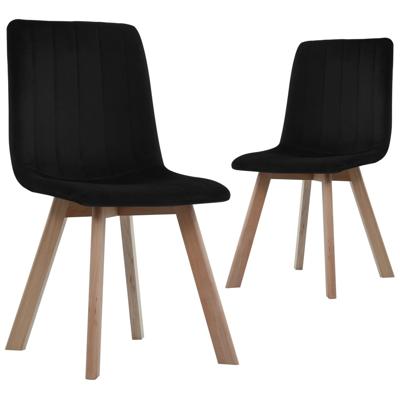 vidaXL Eetkamerstoelen 2 st fluweel zwart