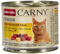 animonda Carny Kattenvoer voor senior, natvoer voor katten vanaf 7 jaar, rundvlees + kip met kaas, 6 x 200 g