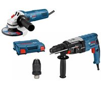 Bosch Blauw GBH 2-28 F Combihamer SDS-plus + snelspanboorkop in L-Case + GWX 750 -125mm haakse slijper in doos - 0615990K0Z