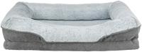 TRIXIE Orthopedisch hondenbed Vital Lino 70 x 55 cm in grijs - premium hondenkussen met traagschuim - hondenmand voor oudere honden - gewrichtsvriendelijk en ontlastend - 374050