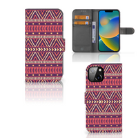 Apple iPhone 14 Telefoon Hoesje Aztec Paars