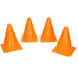 4x Veldsport/voetbal training pionnen oranje 17 cm   -