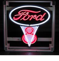 Ford V8 Neon Verlichting XL 80 x 90 cm - thumbnail