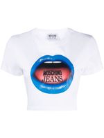 MOSCHINO JEANS t-shirt crop à imprimé graphique - Blanc - thumbnail