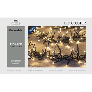 Clusterverlichting met timer en dimmer 1152 leds warm wit 7 meter