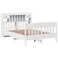 vidaXL Bedframe zonder matras massief grenenhout wit 140x190 cm, bed, bed ombouw, twijfelaar bed, bedbodem, slaapkamermeubel, 2 persoonsbed